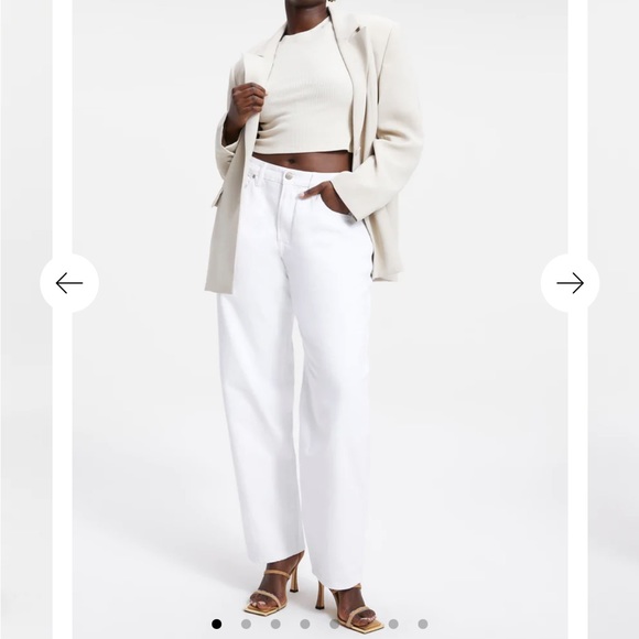 Good American Denim - NWT Good American White 90’s Loose Straight Mid Rise Jeans Size 18